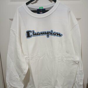 NWT Men's X-Large White Champion Sweatshirt Long Sleeve Warm Man's Shirt unisex